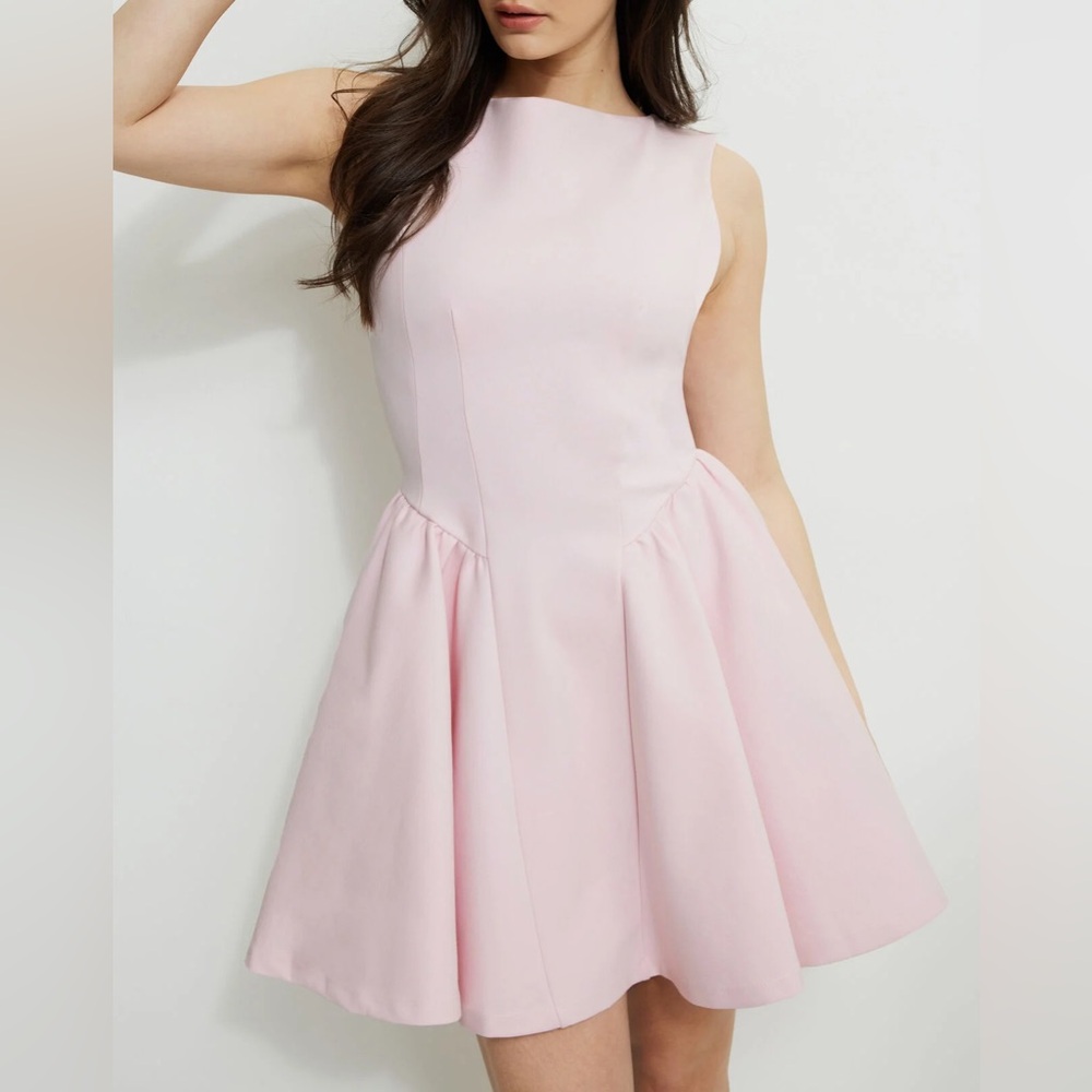 Dynamite Pink Fit and Flare Mini Dress for Weddings